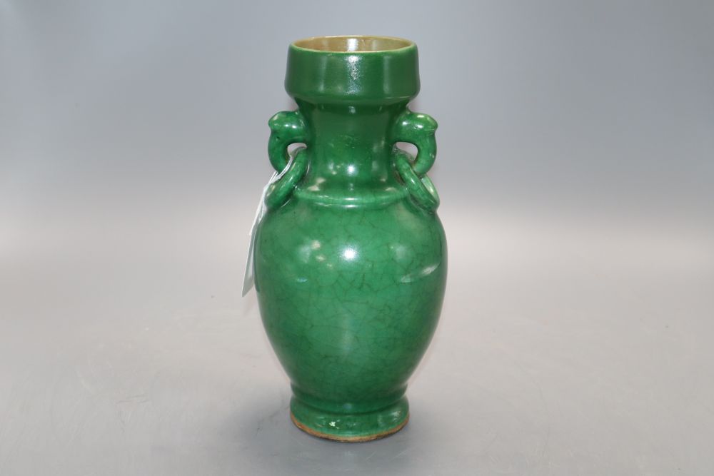 A Chinese green Langyao vase, c.1800, height 23cm